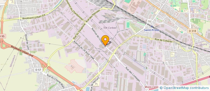 localisation de l'entreprise TTCPR TOUT TRAVAUX CARRELAGES PEINTURE RAVALEMENT à CORBAS