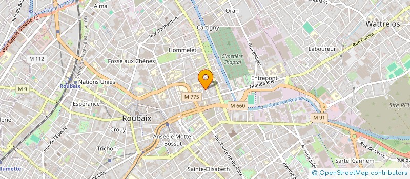 localisation de l'entreprise TTK  ROUBAIX