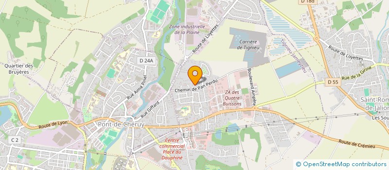 localisation de l'entreprise TTP GRANULATS à TIGNIEU-JAMEYZIEU