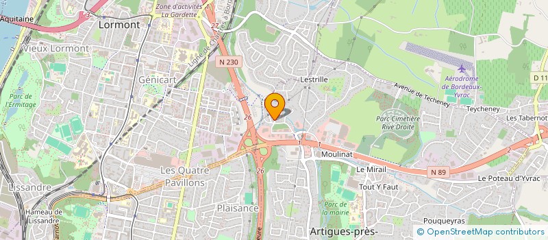 localisation de l'entreprise TULEVA  ARTIGUES-PRES-BORDEAUX