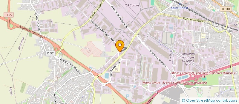 localisation de l'entreprise TUYAUTERIE DES ALLOBROGES à CORBAS