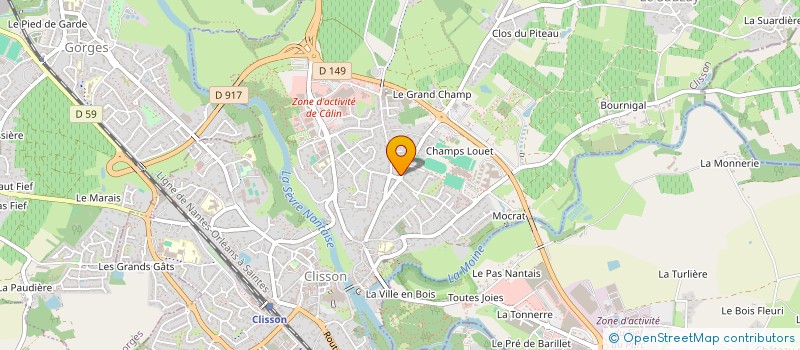 localisation de l'entreprise U.C.P. PLATRERIE  CLISSON