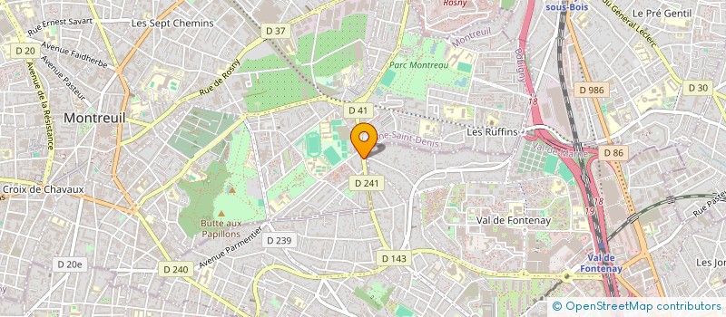 localisation de l'entreprise U.E.B à MONTREUIL