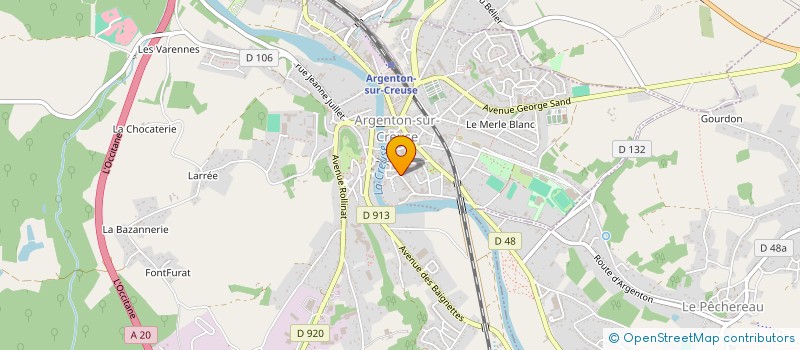 localisation de l'entreprise U.J.A à ARGENTON-SUR-CREUSE