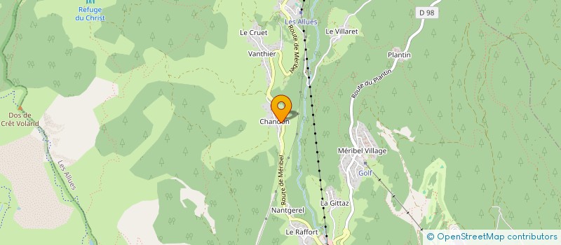 localisation de l'entreprise U MERIBELLU à LES ALLUES