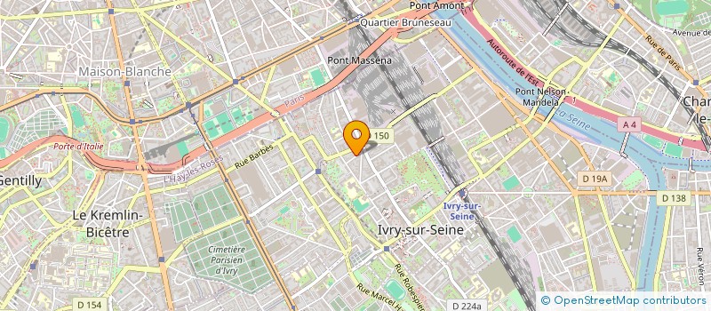 localisation de l'entreprise U PULSE.  IVRY-SUR-SEINE