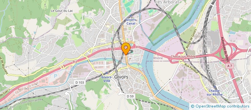 localisation de l'entreprise UBALD  GIVORS