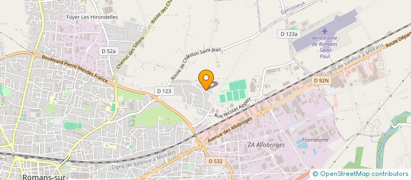 localisation de l'entreprise UBICARE à ROMANS-SUR-ISERE