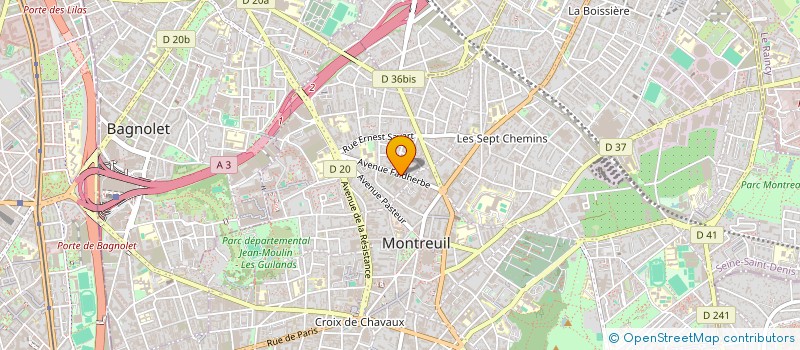 localisation de l'entreprise UBIQUE FAIDHERBE  MONTREUIL