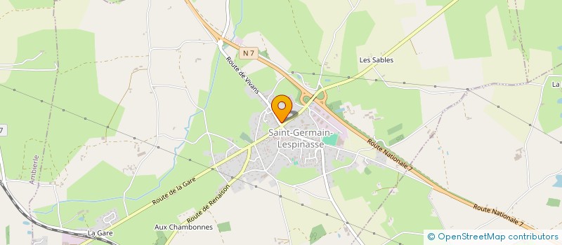 localisation de l'entreprise UCAE (UNION DES COMMERCANTS ARTISANS ET ENTREPRENEURS)  SAINT-GERMAIN-LESPINASSE