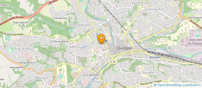 localisation de l'entreprise UJAP PLONEIS KERFEUNTEUN TENNIS TABLE à QUIMPER