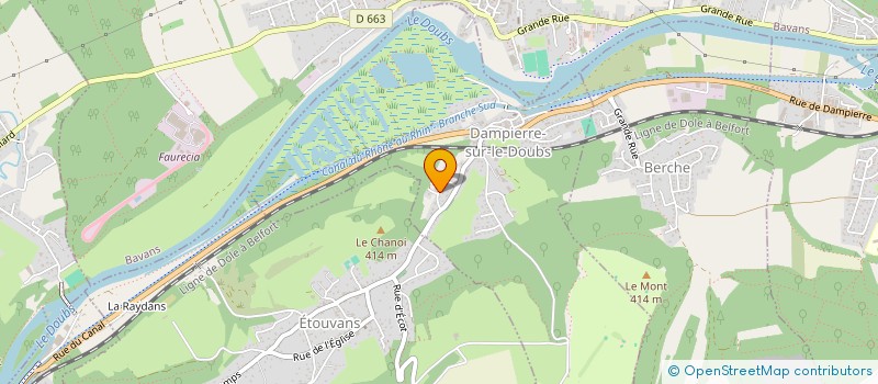 localisation de l'entreprise UN DOS TRES ZUMBA  DAMPIERRE-SUR-LE-DOUBS