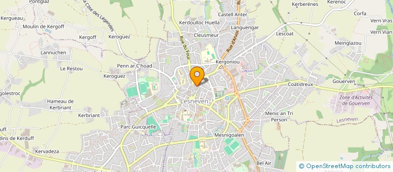 localisation de l'entreprise UN LOCALE INDUSTR COMMERCANTS  LESNEVEN