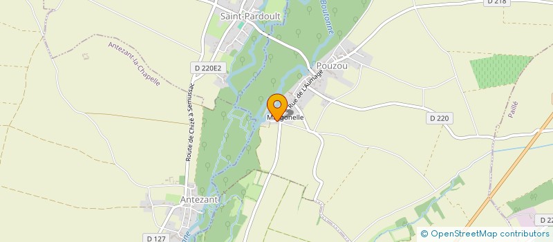 localisation de l'entreprise UN PIED DANS L'ART  ST JEAN D'ANGELY