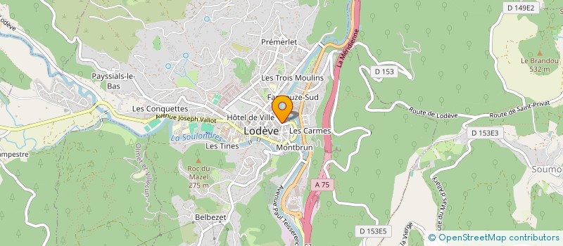 localisation de l'entreprise UN POINT, UN TRAIT à LODEVE