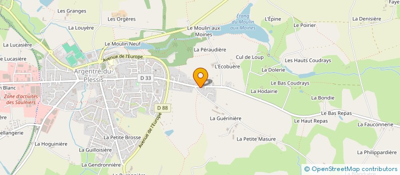 localisation de l'entreprise UNE EVIDENCE LMDB  ARGENTRE-DU-PLESSIS