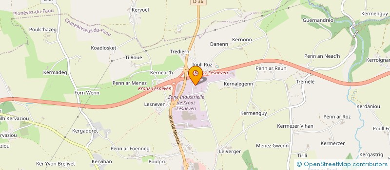 localisation de l'entreprise UNE FAMILLE EN CUISINE  CHATEAUNEUF-DU-FAOU