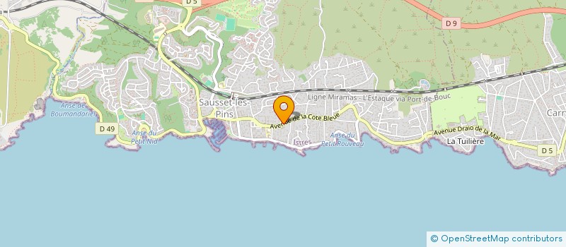 localisation de l'entreprise UNE PENSEE A L ENVERS  SAUSSET-LES-PINS