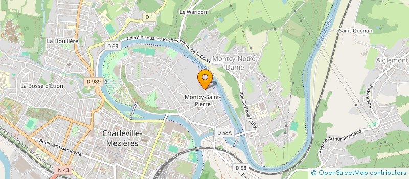 localisation de l'entreprise UNE ROSE UN ESPOIR - SECTEUR ARDENNES  CHARLEVILLE-MEZIERES