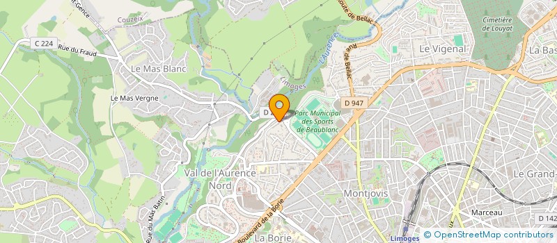 localisation de l'entreprise UNE TRIBU UN RESEAU POUR EVASION ENVIRONNEMENT ET LE SPORT à LIMOGES