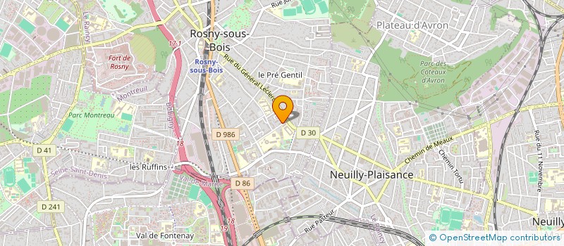 localisation de l'entreprise UNE VOIE-X POUR TOUS (UVPT) à ROSNY-SOUS-BOIS