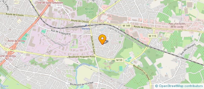 localisation de l'entreprise UNILAS à VERTOU