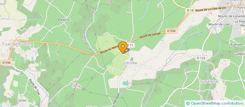 localisation de l'entreprise UNION AGRICOLE ET OENOLOGIQUE D'AQUITAINE  GREZILLAC