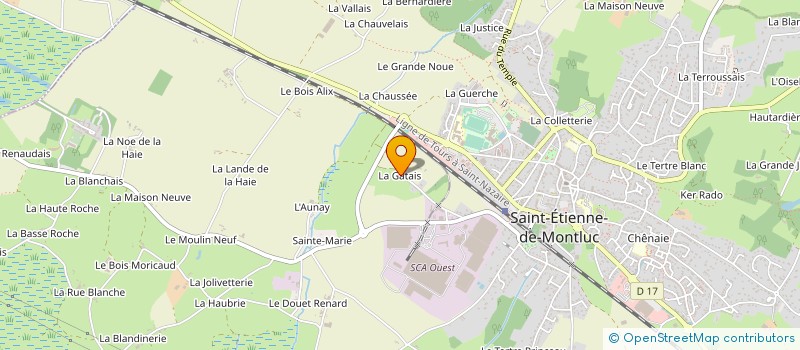 localisation de l'entreprise UNION AVICOLE NANTAISE (U.A.N.) à SAINT-ETIENNE-DE-MONTLUC