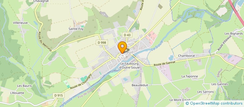 localisation de l'entreprise UNION COOPERATIVE AGRIC ALLIER LOIRE PDD  EBREUIL