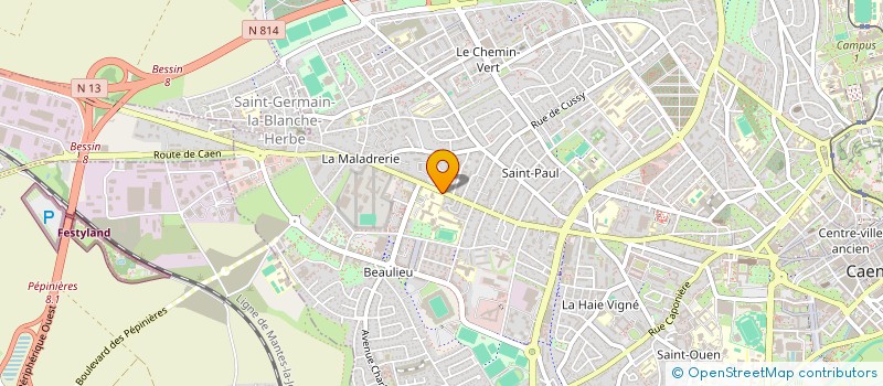 localisation de l'entreprise UNION DEP CALV FED SPORT CULTUR FRANCE à CAEN