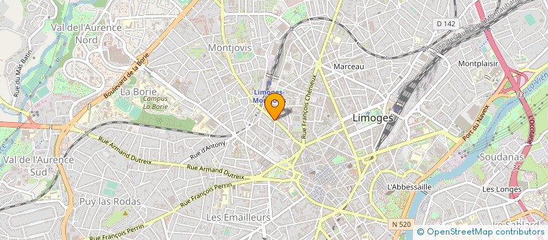 localisation de l'entreprise UNION DEP FORCE OUVRIERE HAUTE-VIENNE  LIMOGES