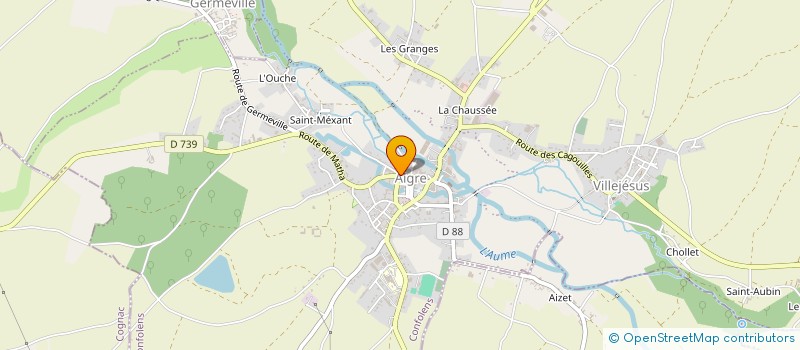 localisation de l'entreprise UNION DEPART OFFI TOURIS SYN D'INITIA 16 à AIGRE