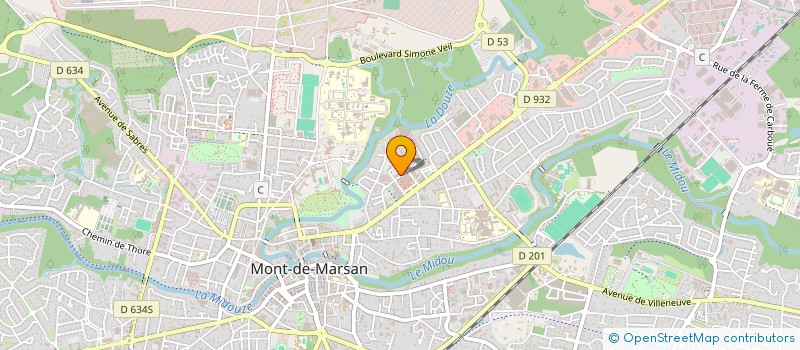localisation de l'entreprise UNION DEPARTEMENTALE DES CCAS ET CIAS DES LANDES à MONT-DE-MARSAN