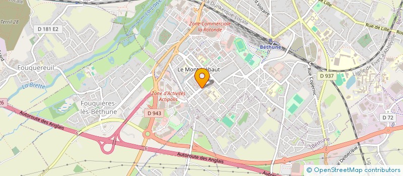 localisation de l'entreprise UNION DEPARTEMENTALE DES DELEGUES DEPARTEMENTAUX DE L'EDUCATION NATIONALE DU PAS DE CALAIS à BETHUNE
