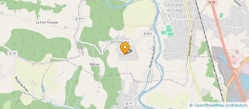 localisation de l'entreprise UNION DEPARTEMENTALE DES SOUS OFFICIERS EN RETRAITE DE L ARIEGE à BENAGUES