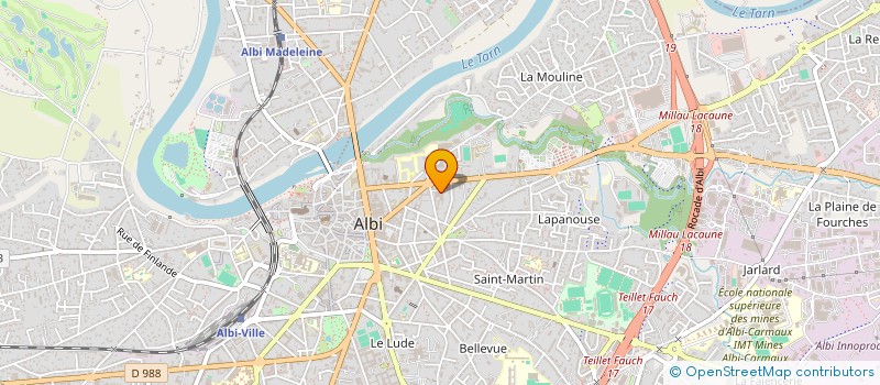 localisation de l'entreprise UNION DEPARTEMENTALE FEDEREE DES ASSOCIATIONS POUR LE DON DE SANG BENEVOLE DU TARN à ALBI