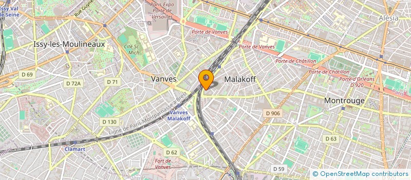 localisation de l'entreprise UNION DEPARTEMENTALE FEDERER DES ASSOCIATIONS POUR LE DON DE SANG BENEVOLE DES HAUTS DE SEINE  MALAKOFF