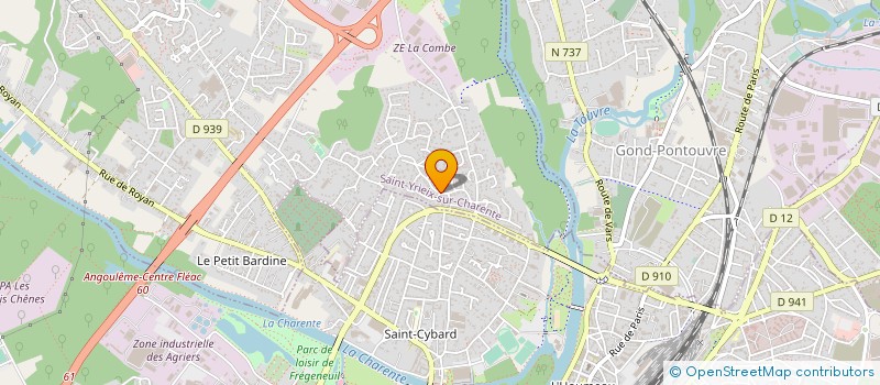 localisation de l'entreprise UNION DEPARTEMENTALE LEO LAGRANGE à SAINT-YRIEIX-SUR-CHARENTE