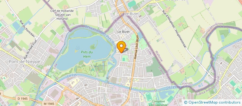 localisation de l'entreprise UNION DES AMICALES POUR LE DON DE SANG BENEVOLE DU VAL DE LYS  ARMENTIERES