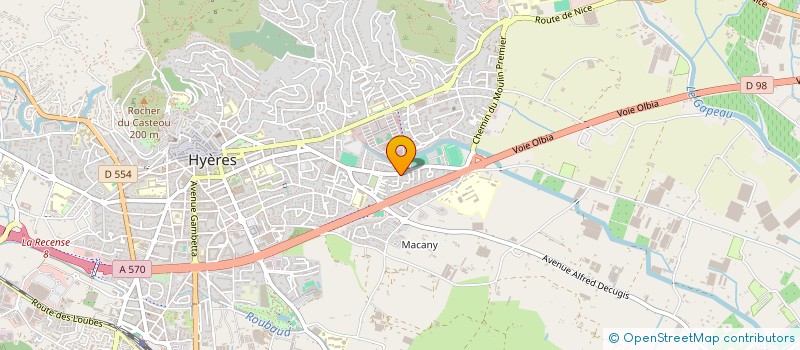 localisation de l'entreprise UNION DES CLUBS DE FOOTBALL LOISIRS DE LA VILLE D'HYERES à HYERES