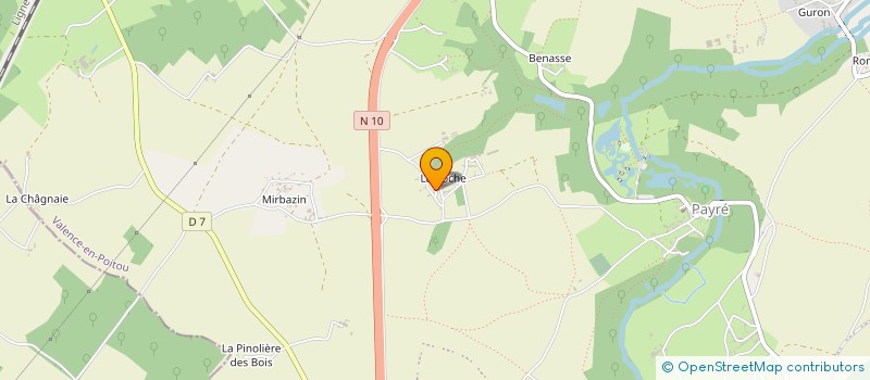 localisation de l'entreprise UNION DES COMMERCANTS, INDUSTRIELS ET ARTISANS DU CANTON DE COUHE.  COUHE