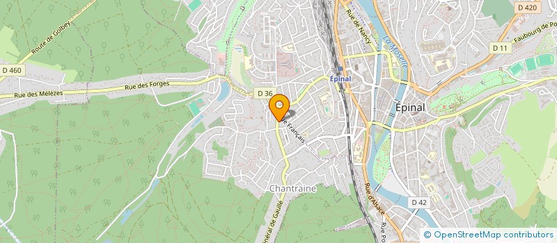 localisation de l'entreprise UNION DES ECRIVAINS DE L'EST - GROUPEMENT DES VOSGES  EPINAL