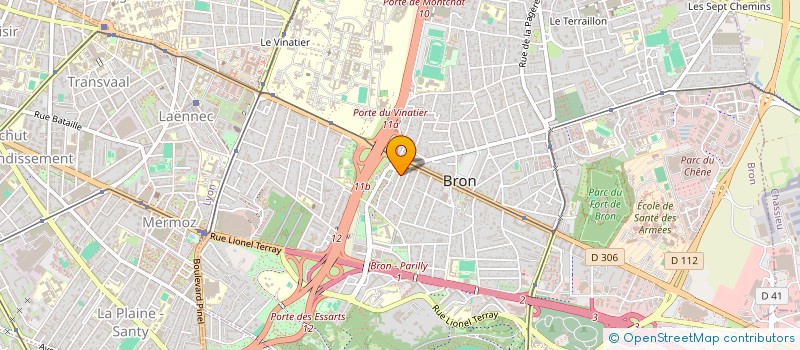 localisation de l'entreprise UNION DES FANFARES ET ENSEMBLES MUSICAUX AUVERGNE RHONE-ALPES  BRON