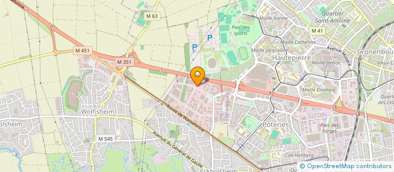 localisation de l'entreprise UNION DES INDUSTRIES ET METIERS DE LA METALLURGIE ALSACE  ECKBOLSHEIM