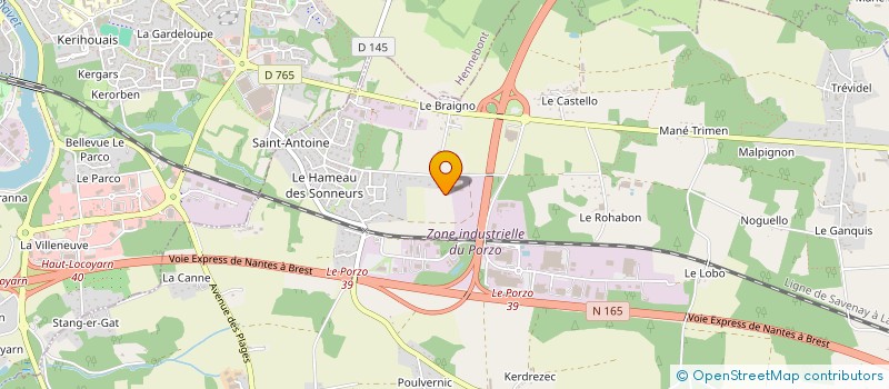 localisation de l'entreprise UNION DES ORGANISATIONS DE PRODUCTEURS DE LEGUMES A DESTINATION INDUSTRIELLE  KERVIGNAC