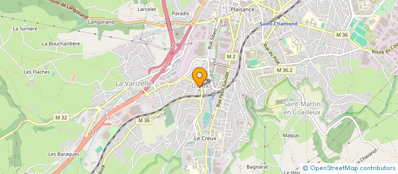 localisation de l'entreprise UNION DES SOCIETES DE BOULES DE LA COMMUNE D'IZIEUX à SAINT-CHAMOND