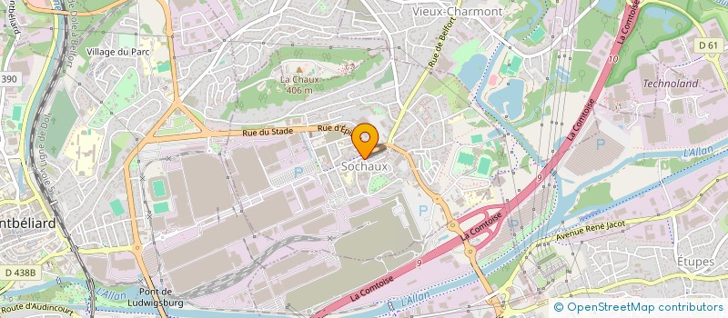 localisation de l'entreprise UNION DES SOCIETES DE LA VILLE  SOCHAUX