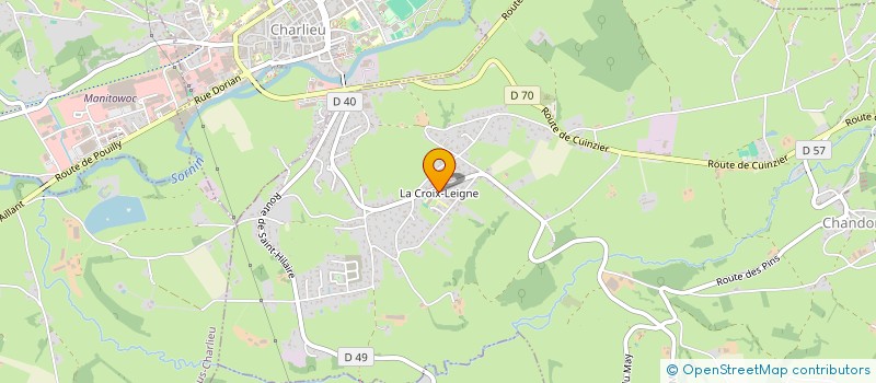 localisation de l'entreprise UNION DES SUPPORTERS STEPHANOIS VALLEE VERTE DU SORNIN  CHANDON