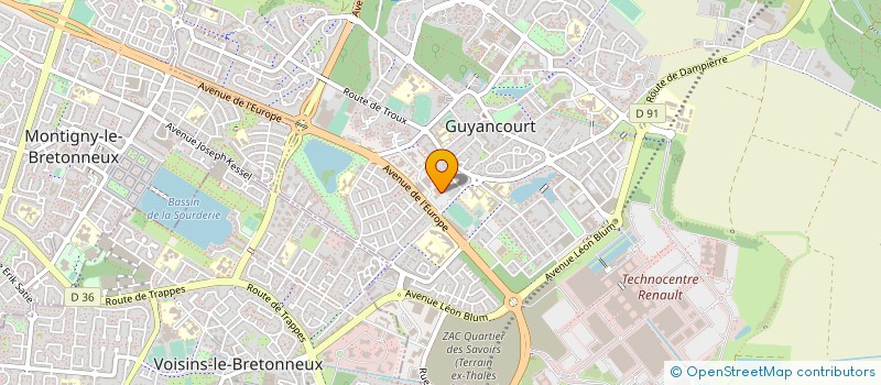 localisation de l'entreprise UNION DEVELOPPE COMMER FINANC à GUYANCOURT