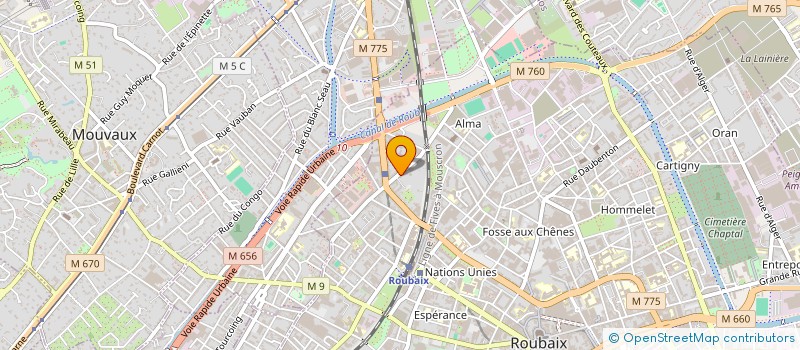 localisation de l'entreprise UNION FABRICANTS BONNETERIE à ROUBAIX
